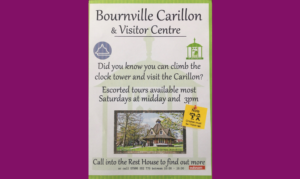 Poster from 2020 advertising Bournville's carillon