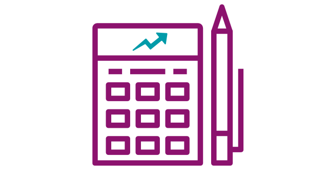 Calculator and pen with upward arrow to indicate rising costs