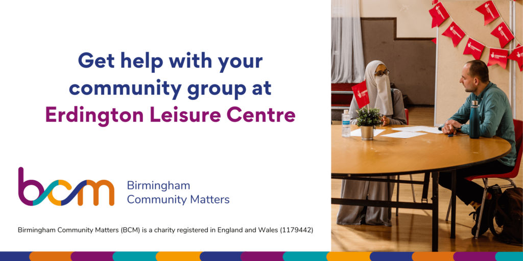 Get help with your community group at Erdington Leisure Centre
