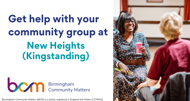 Get help with your community group at New Heights (Kingstanding)