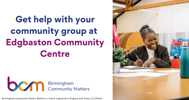 Get help with your community group at Edgbaston Community Centre