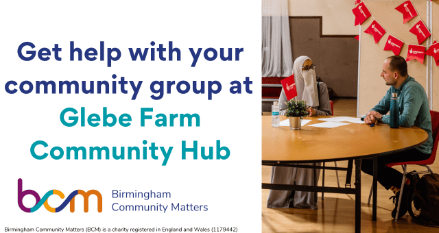 Get help with your community group at Glebe Farm Community Hub