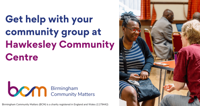 Get help with your community group at Hawkesley Community Centre