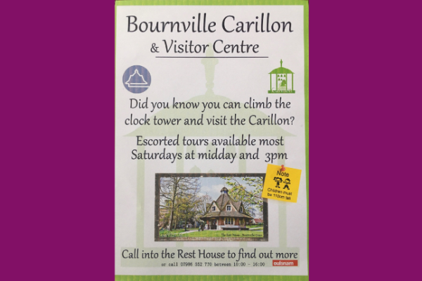 Poster from 2020 advertising Bournville's carillon